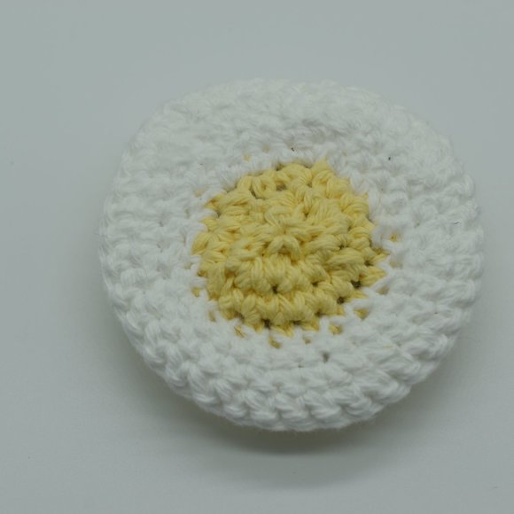 Handcrafted Crochet Fried Egg catnip toy - Picture 4 of 4
